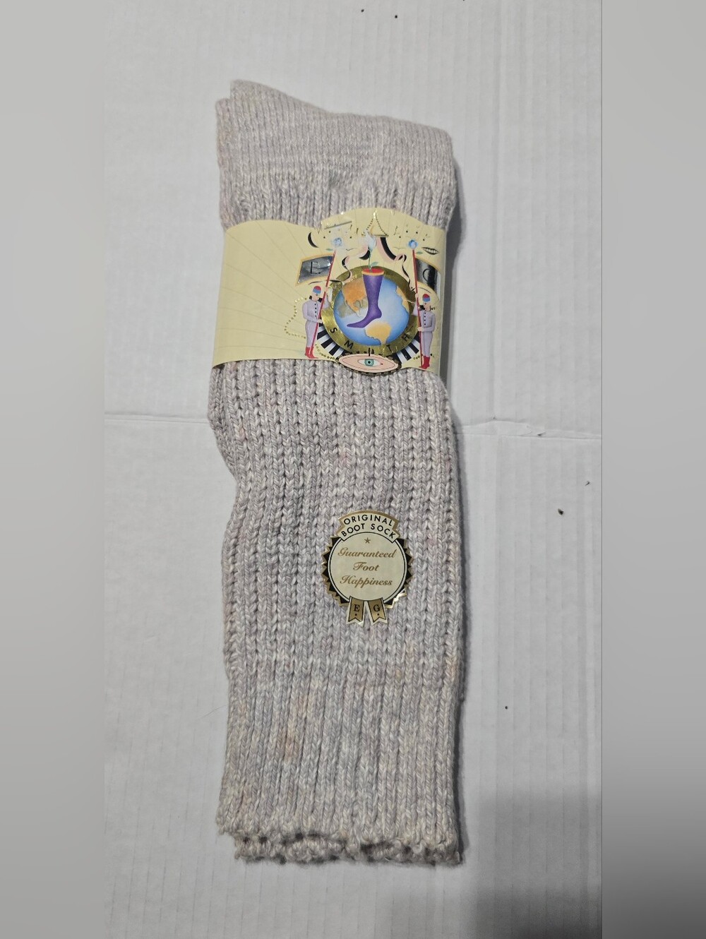E.G. Smith Inc. Original Boot Socks Light Gray NWT 1985 Vintage Size 9 -13